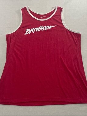Baywatch Malibu Beach Patrol Mens XXL Tank Top Red Ringer Beach TV Show